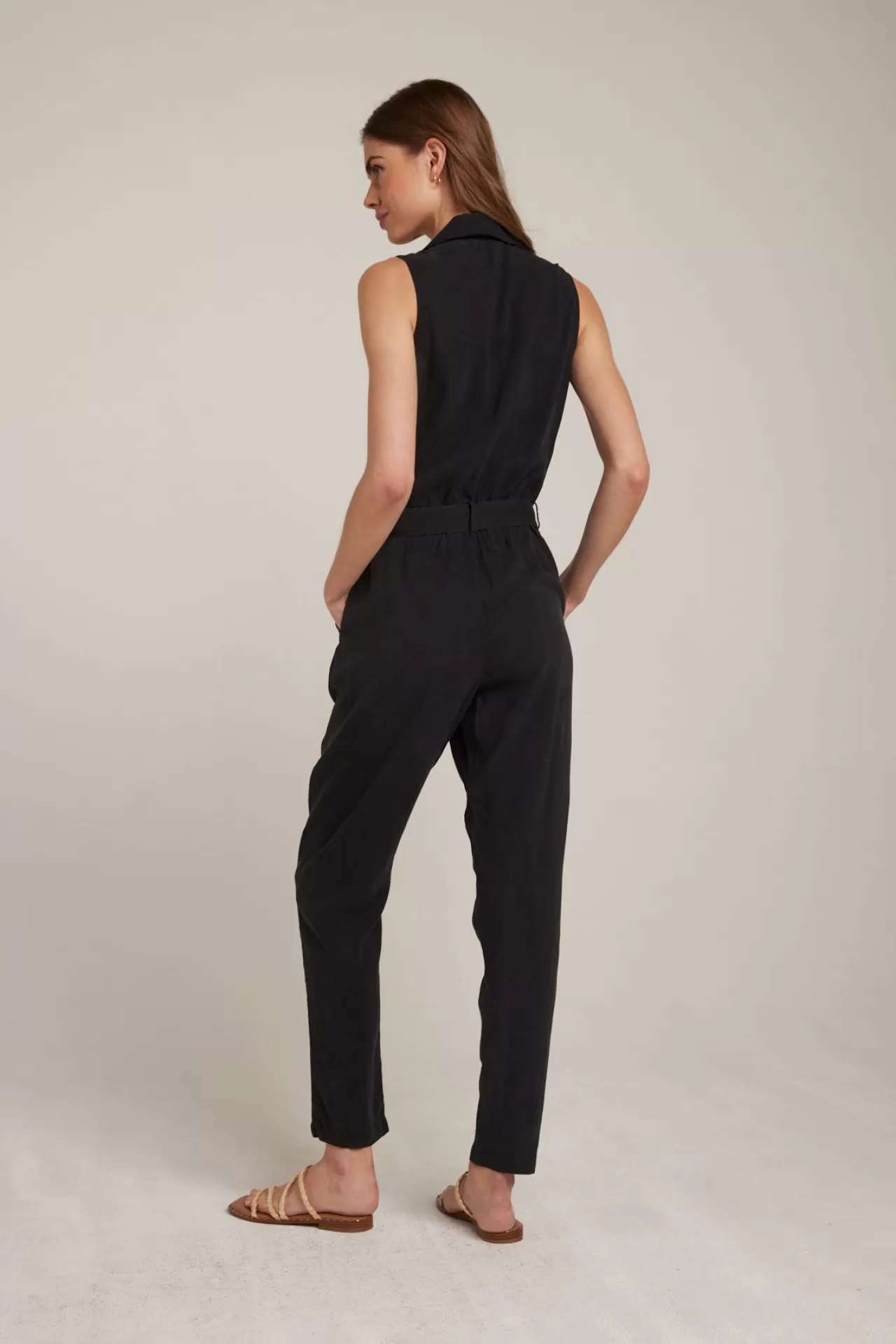 Bella Dahl Jumpsuits & Rompers^Button Front Belted Tencel Jumpsuit - Vintage Black