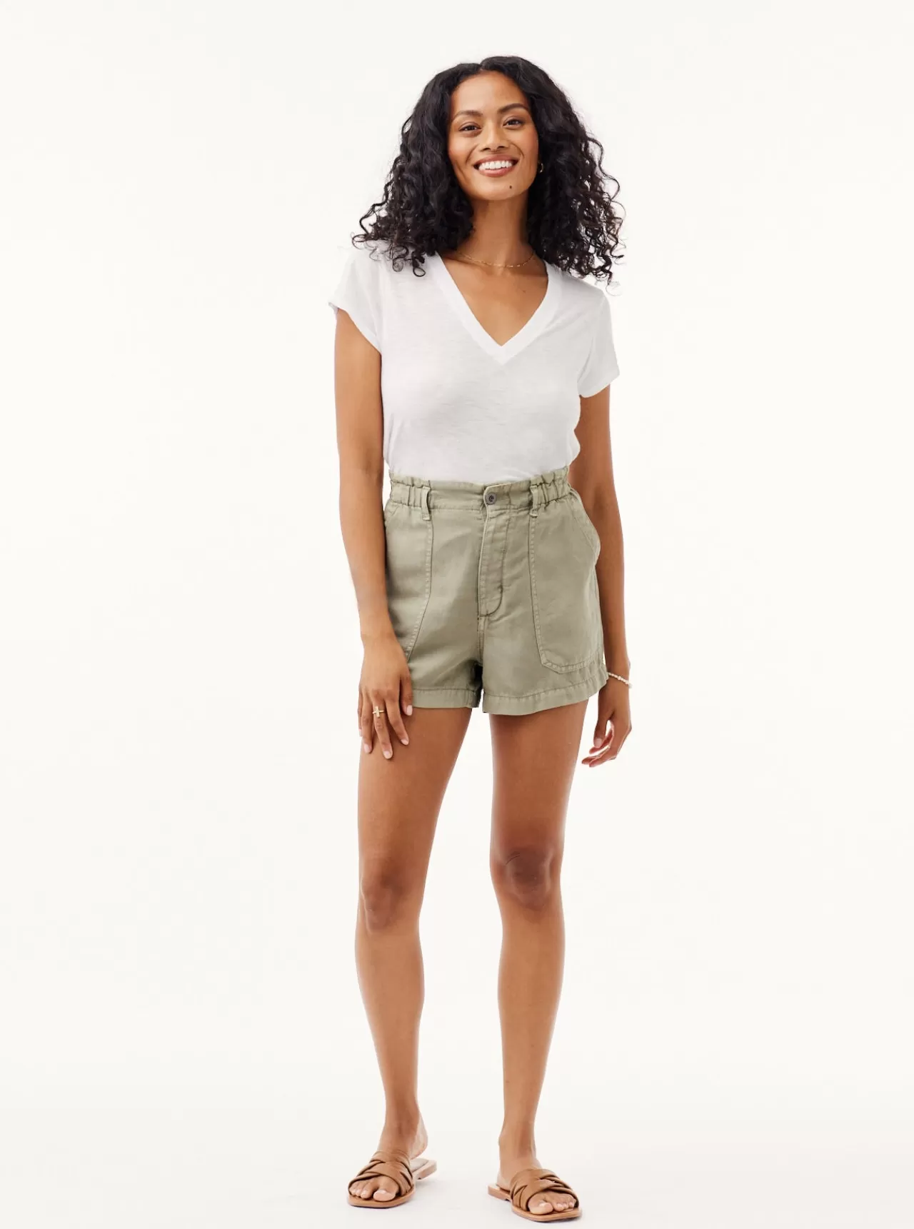 Bella Dahl Shorts^Callie Ruffle Shorts - Sage Sea