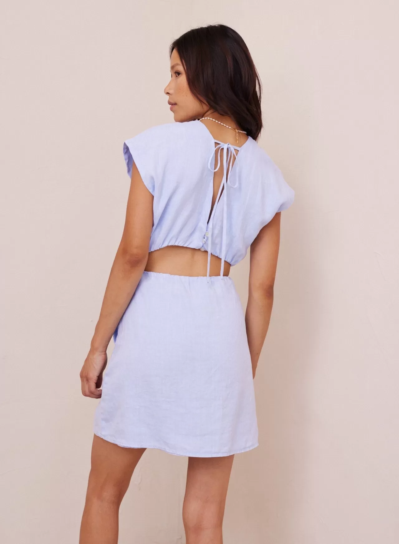 Bella Dahl Mini Dresses^Cap Sleeve Cut Out Mini Dress- Perennial Blue