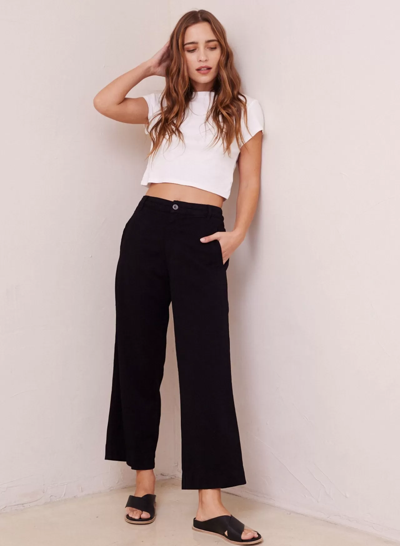 Bella Dahl Pants^Claire Welt Pocket Crop Pants - Black