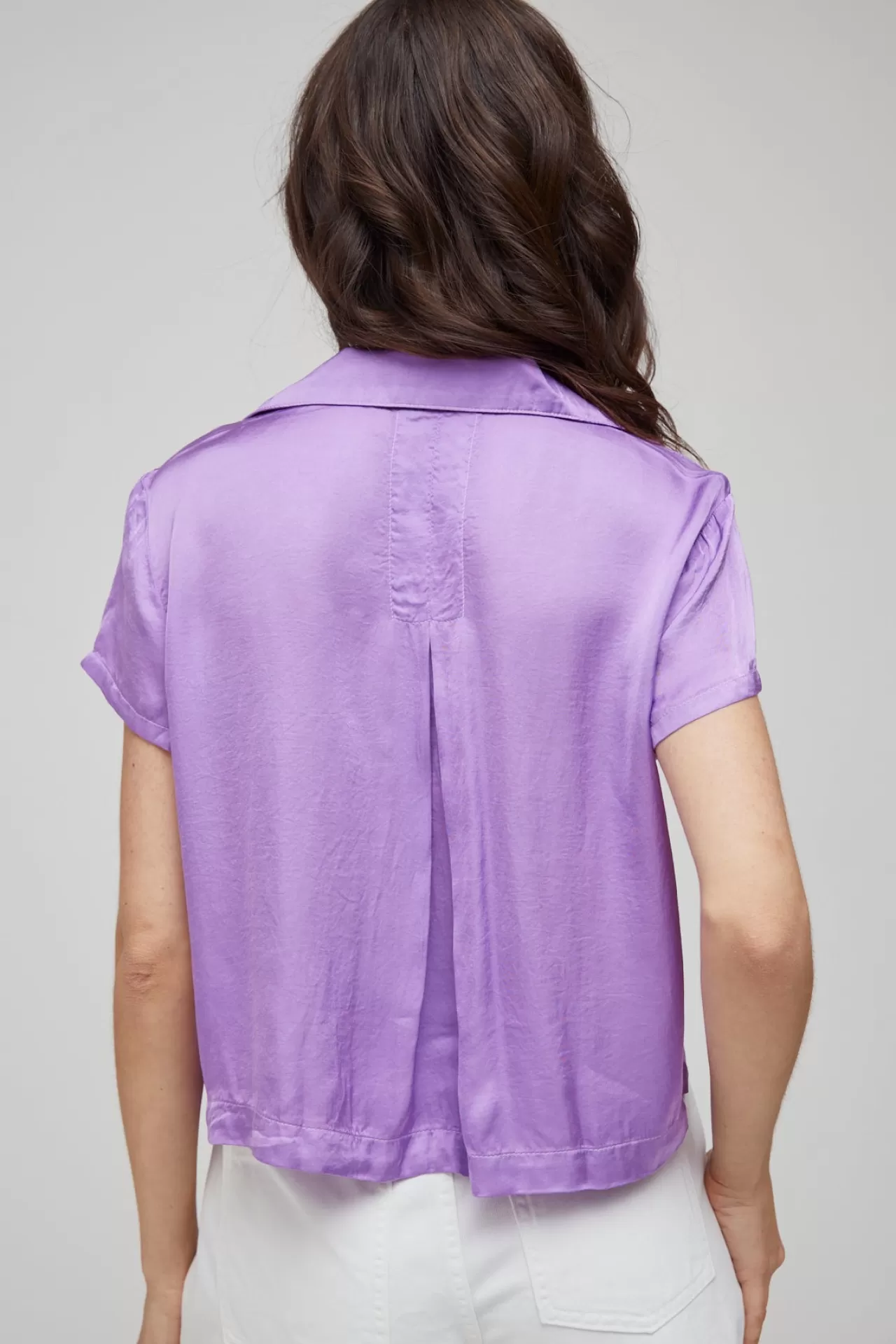 Bella Dahl Button Down^Cropped Button Down Shirt- Bright Orchid