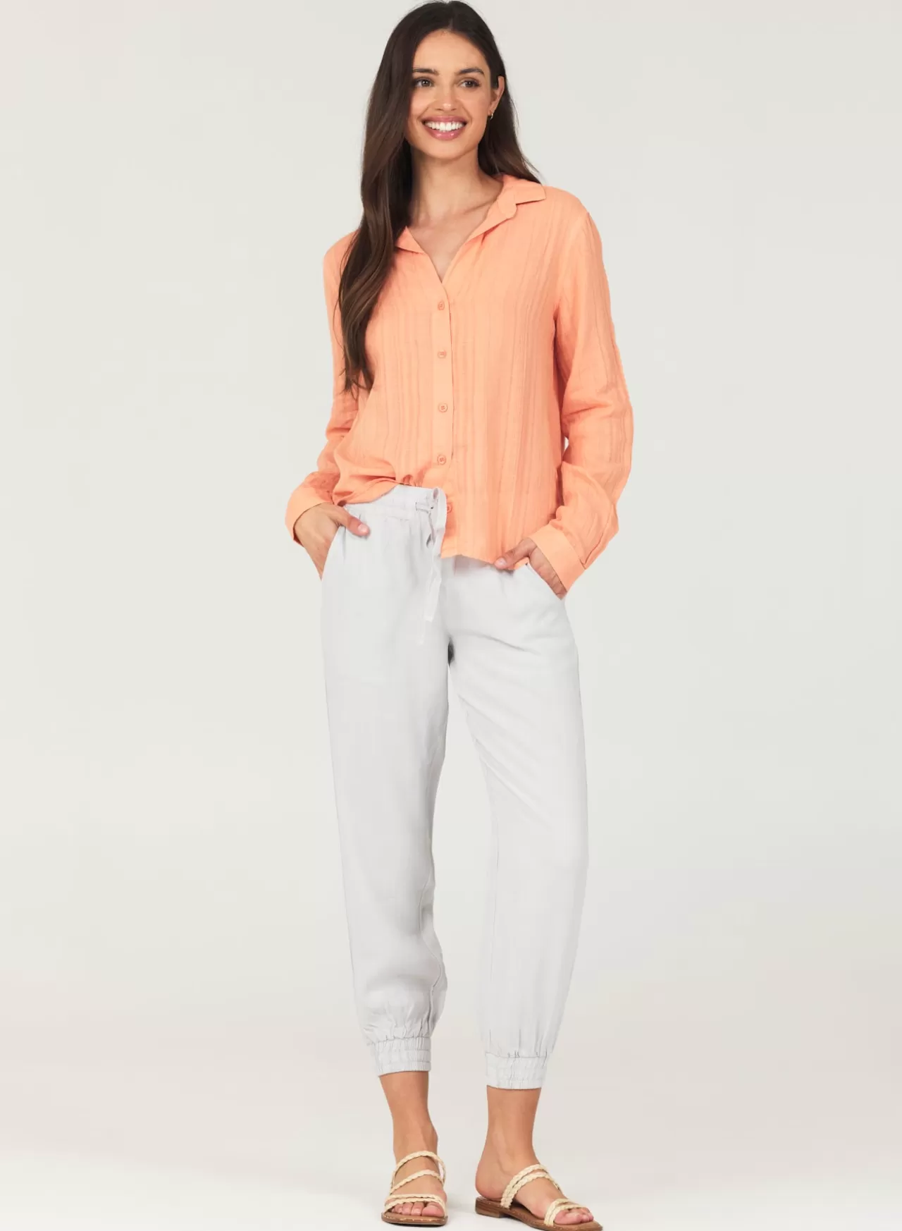 Bella Dahl Pants^Easy Drawstring Jogger - Foggy Sky