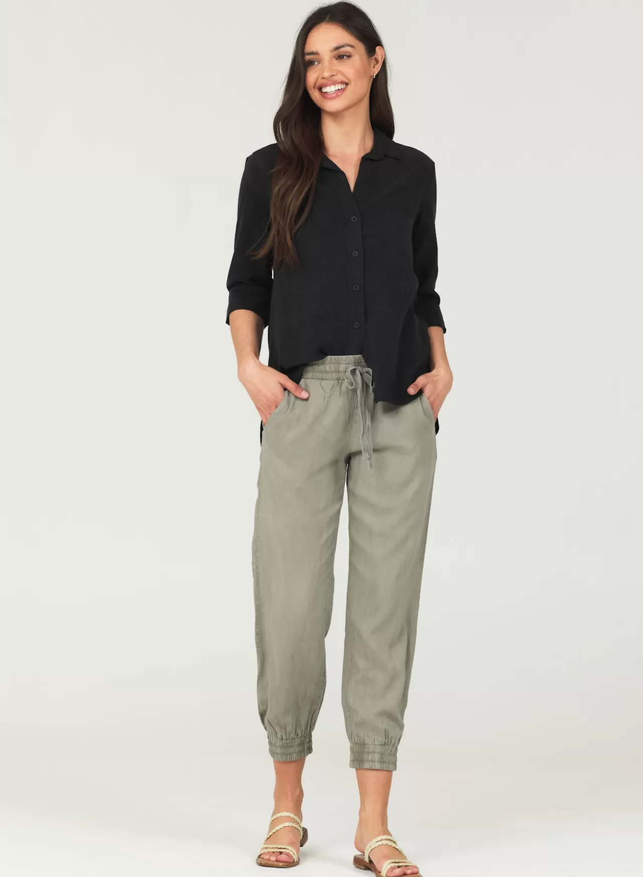 Bella Dahl Pants^Easy Drawstring Jogger - Soft Army