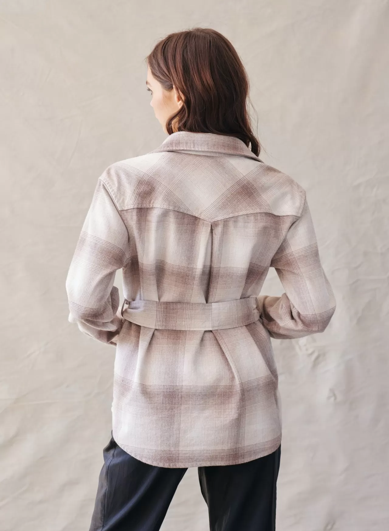 Bella Dahl Sweaters & Jackets^Flap Pocket Belted Jacket - Heather Oat Plaid