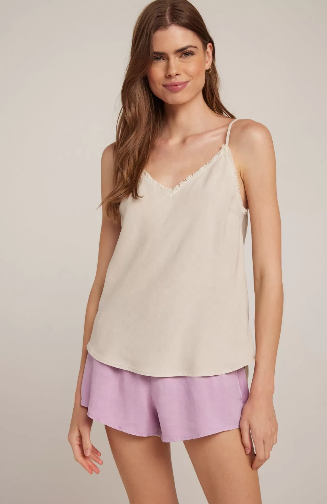 Bella Dahl Sleeveless^Frayed Tencel Cami - Soft Tan