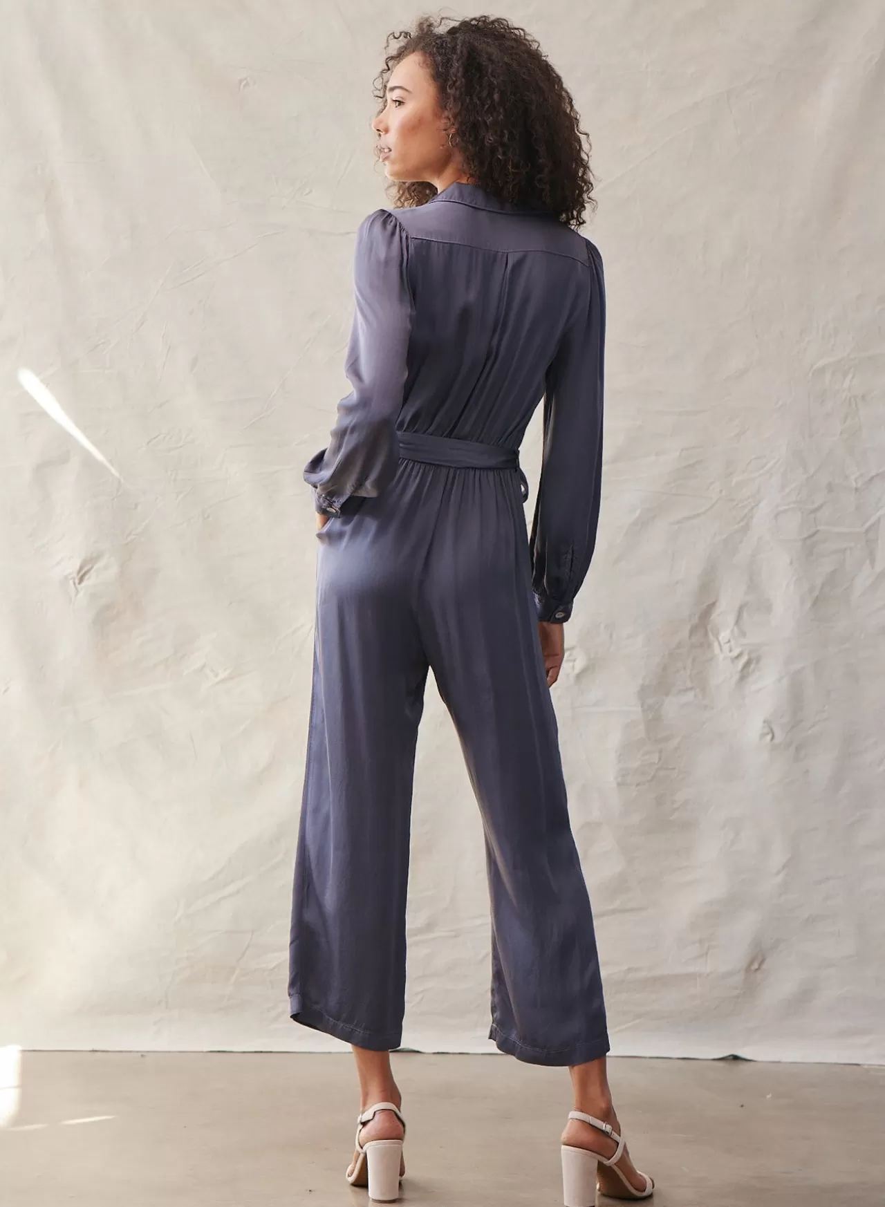 Bella Dahl Jumpsuits & Rompers^Gathered Button Front Jumpsuit - Smoke Shadow