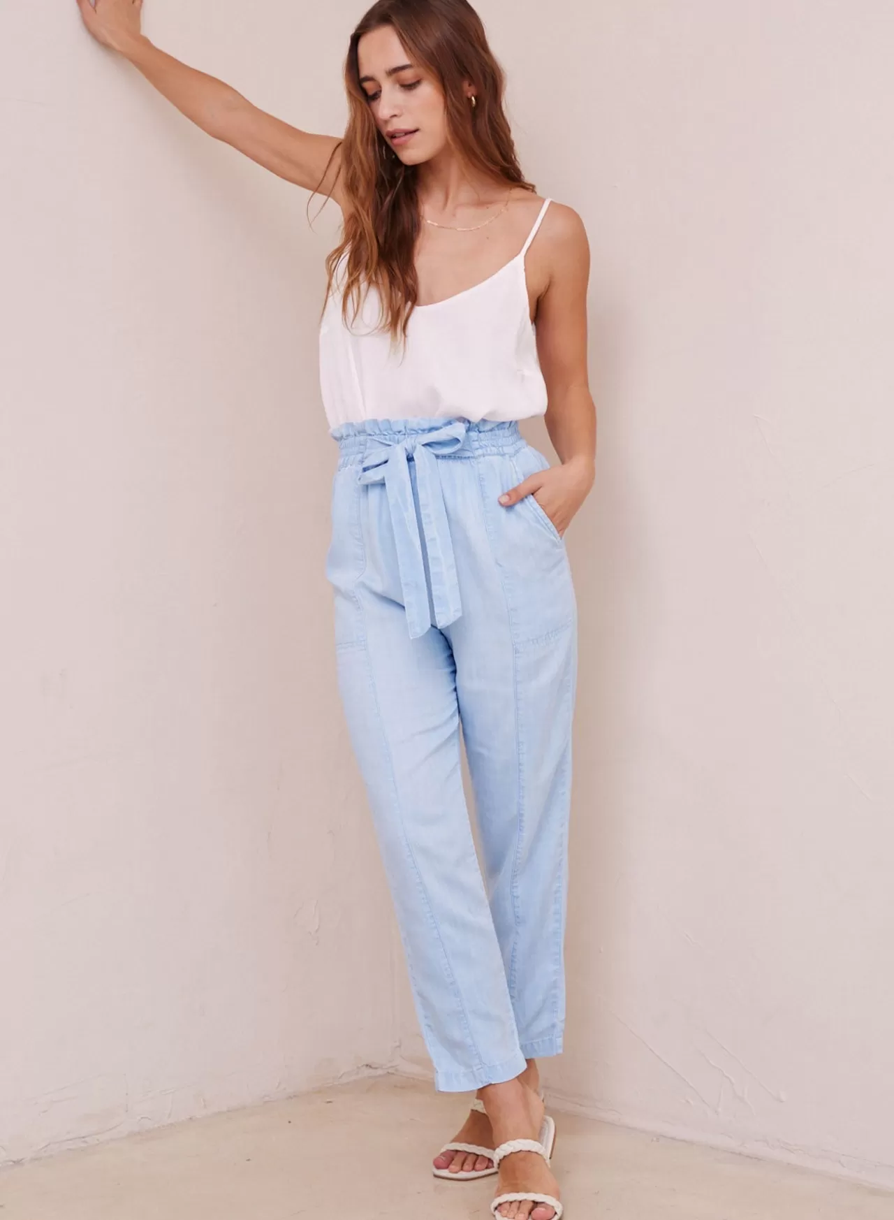 Bella Dahl Pants^High Waisted Seam Pants W/ Sash - Paradise Wash