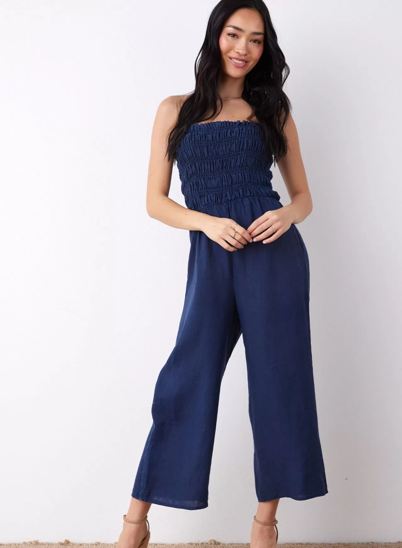 Bella Dahl Jumpsuits & Rompers^Linen Smocked Strapless Jumpsuit - Summer Night