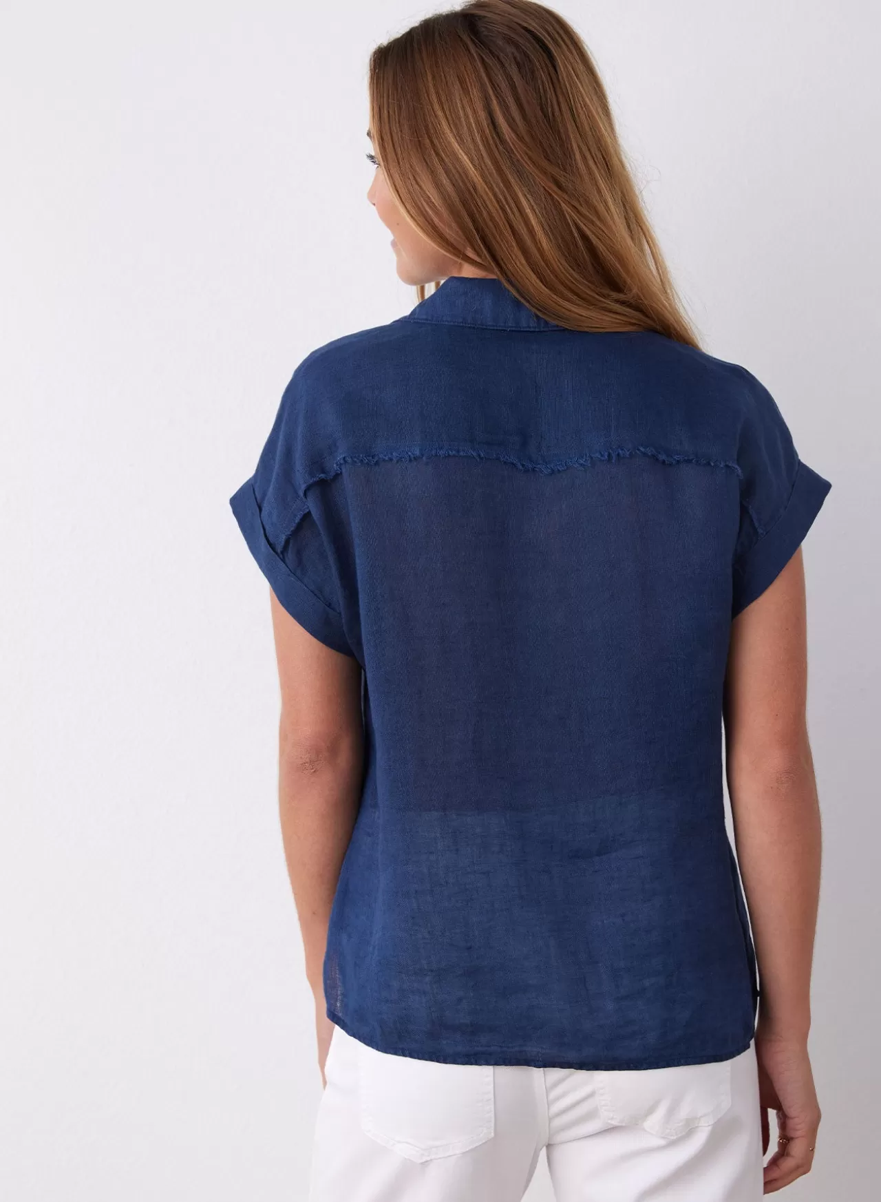 Bella Dahl Short Sleeve^Linen Two Pocket Short Sleeve Shirt - Summer Night