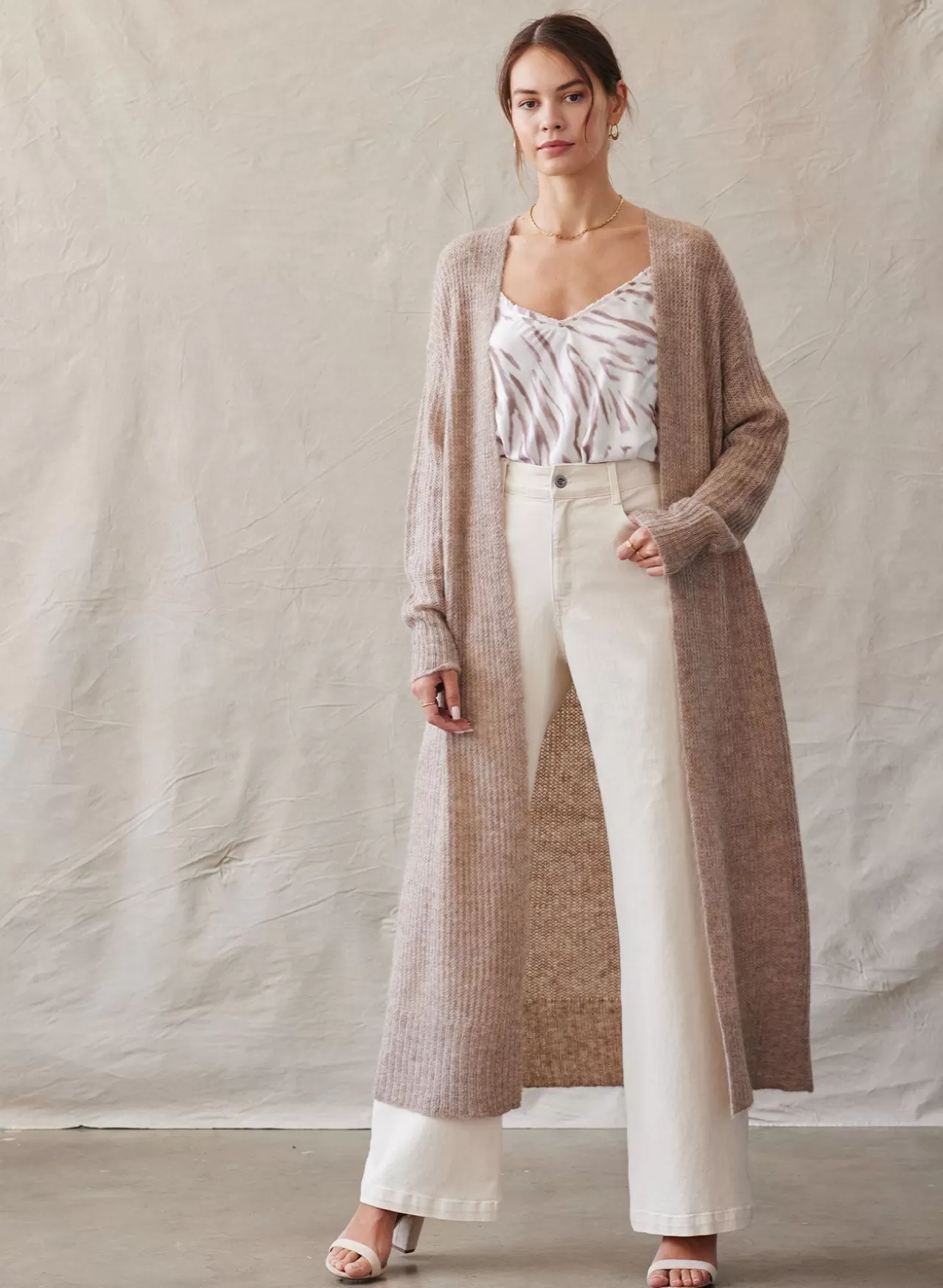 Bella Dahl Sweaters & Jackets^Long Cardigan - Heather Oatmeal