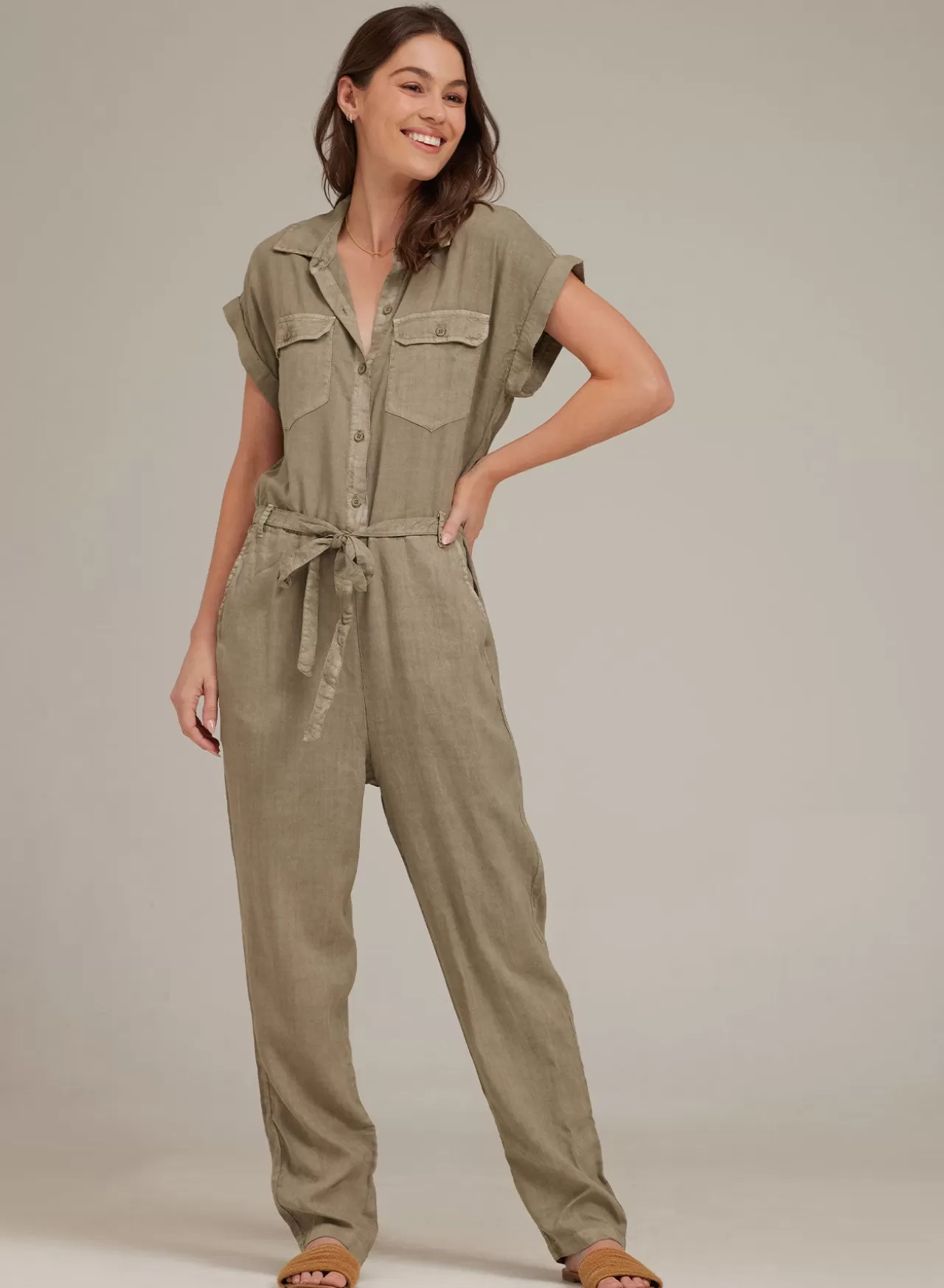 Bella Dahl Jumpsuits & Rompers^Patch Pocket Jumpsuit - Sage Sea