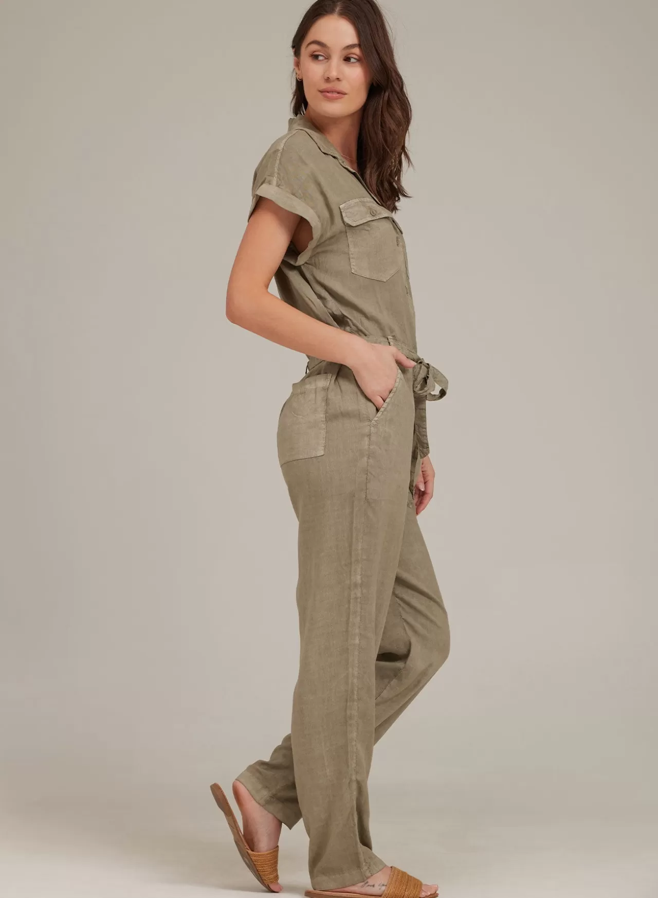 Bella Dahl Jumpsuits & Rompers^Patch Pocket Jumpsuit - Sage Sea