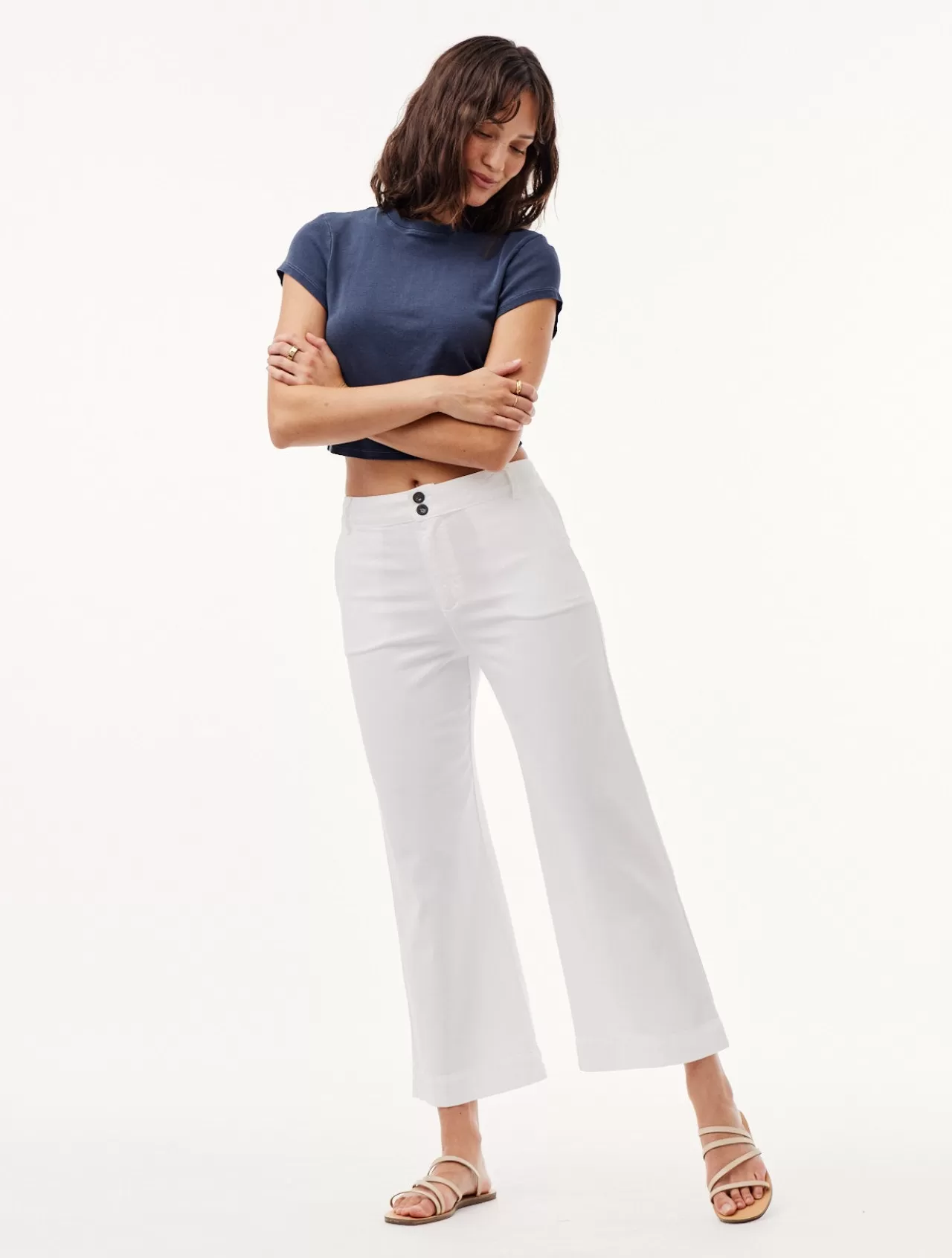 Bella Dahl Pants^Saige Wide Leg Crop - White