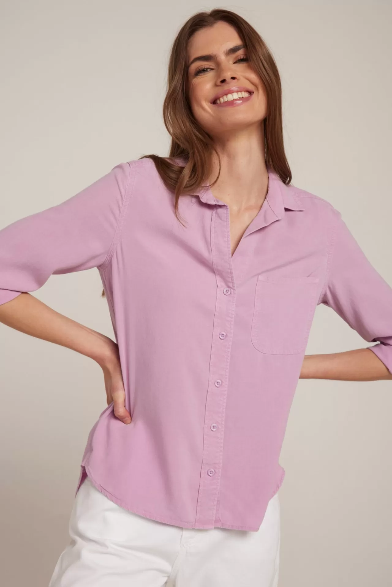 Bella Dahl Button Down^Shirt Tail Button Down - Orchid Blush