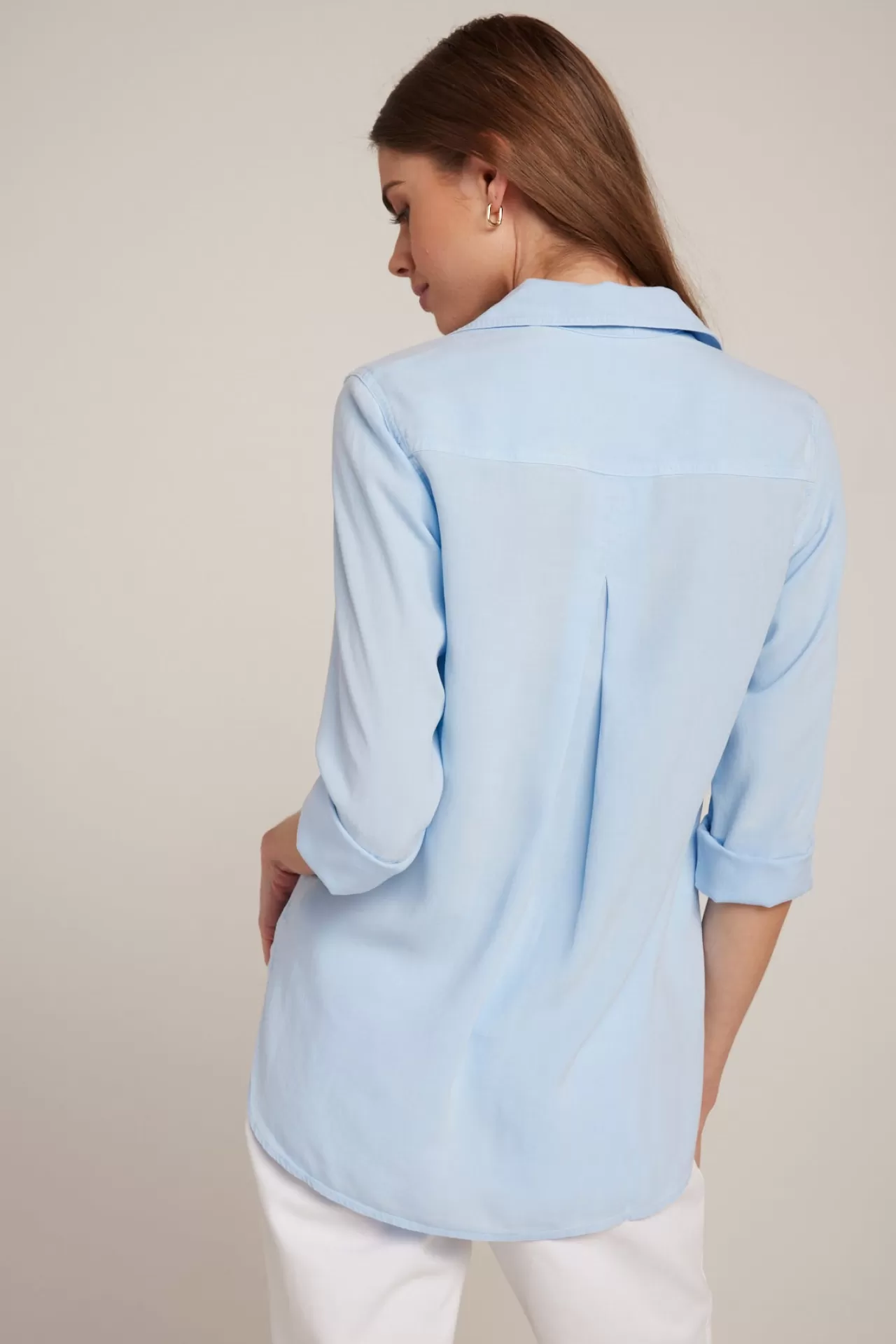 Bella Dahl Button Down^Shirt Tail Button Down - Blue Oasis