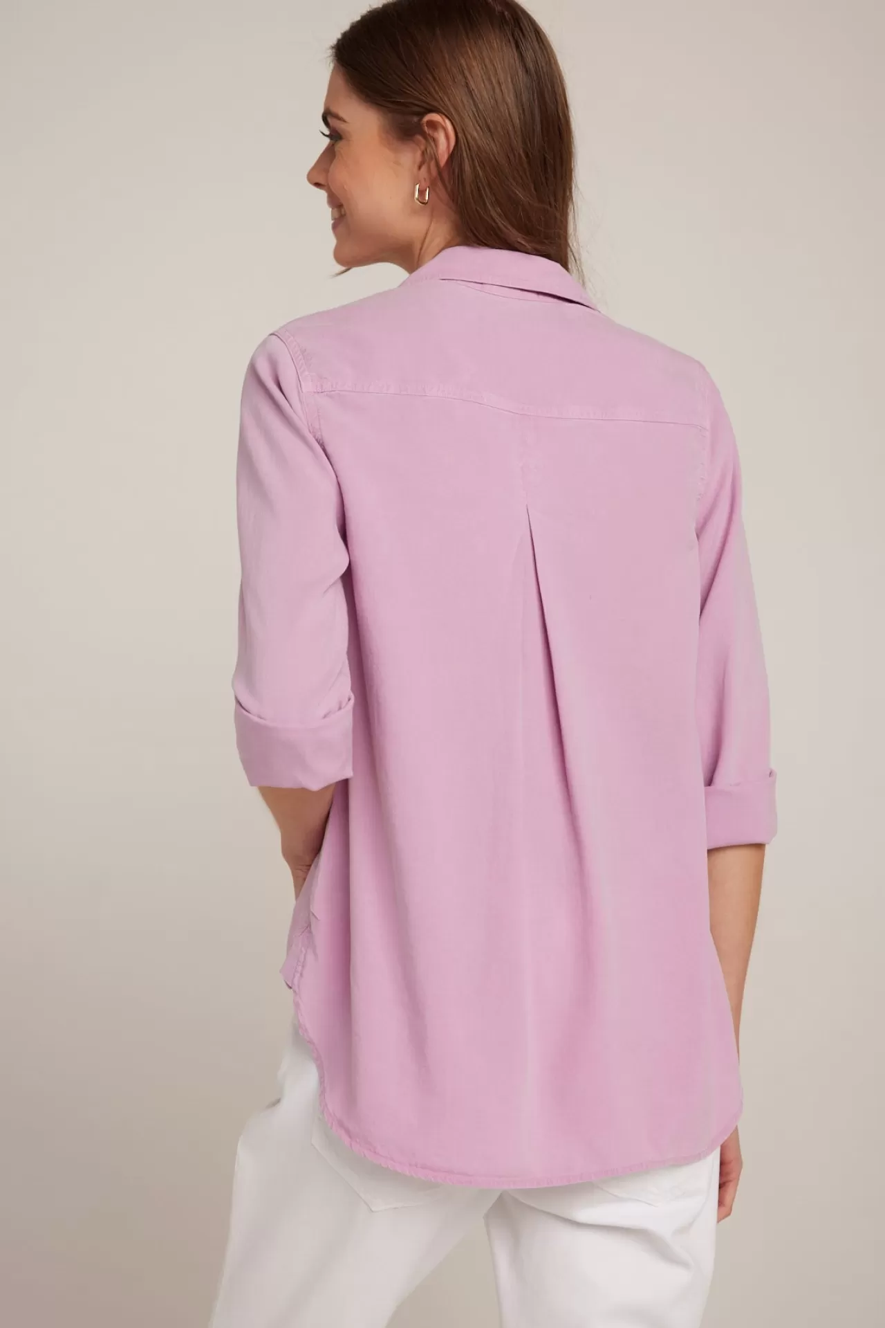 Bella Dahl Button Down^Shirt Tail Button Down - Orchid Blush