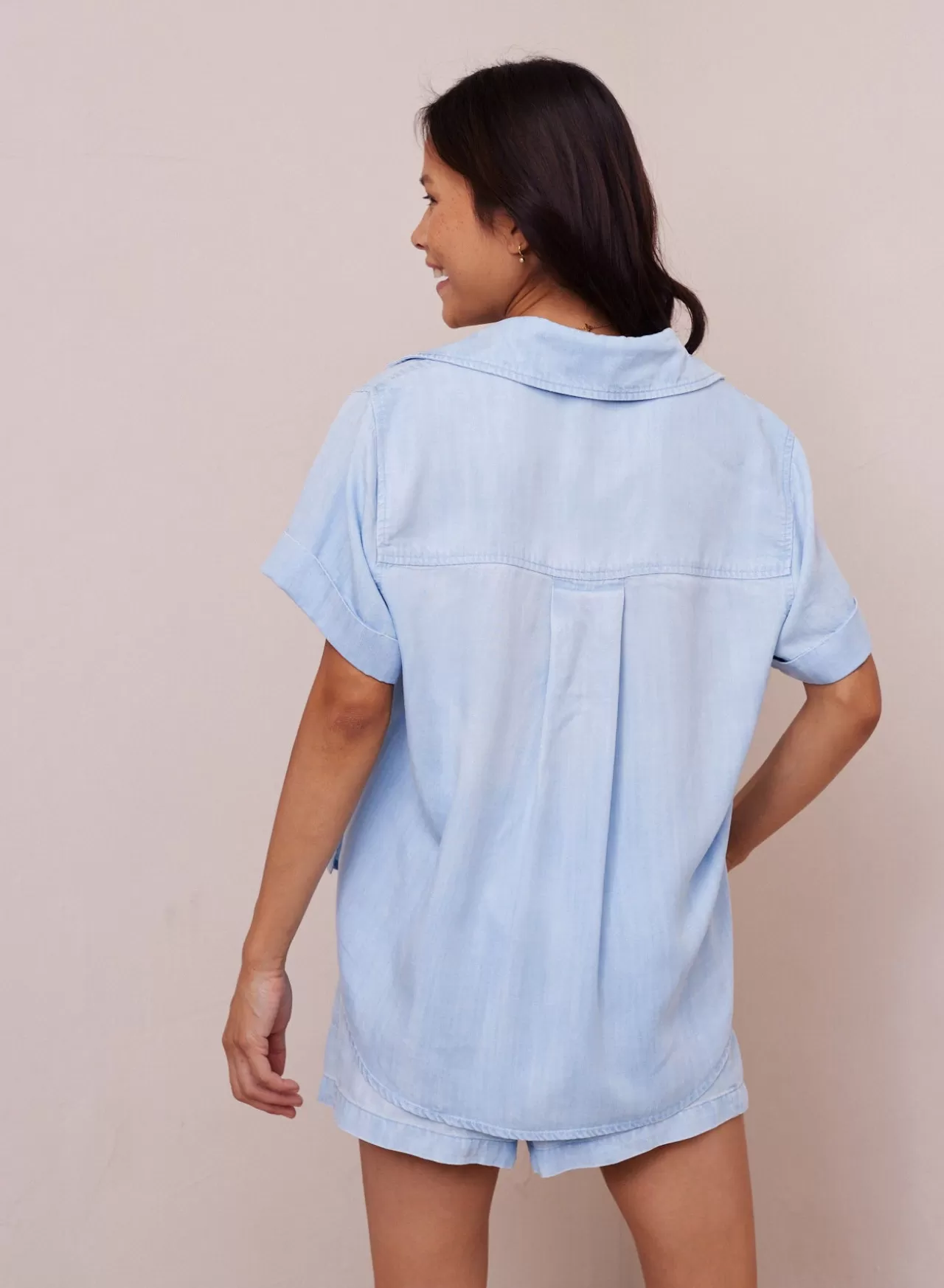 Bella Dahl Button Down^Short Sleeve Pocket Button Down - Paradise Wash