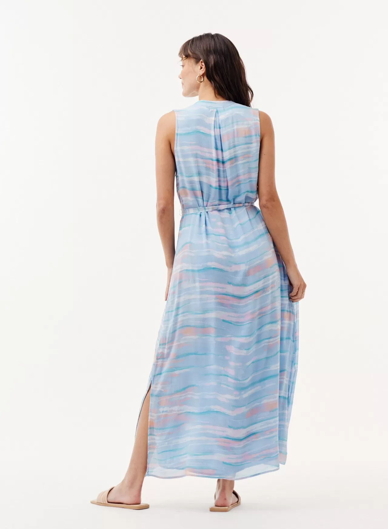 Bella Dahl Maxi Dresses^Sleeveless Button Down Maxi Dress - Milos Stripe Print