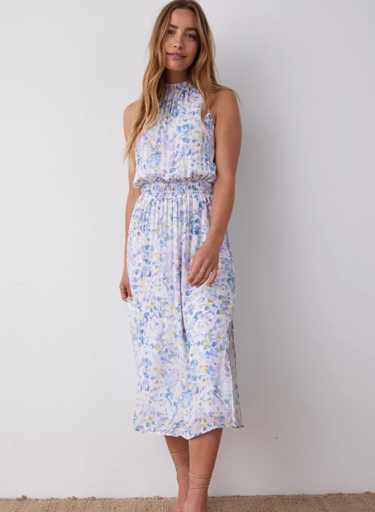 Bella Dahl Midi Dresses^Sleeveless Smocked Waist Midi Dress - Orchid Floral Print