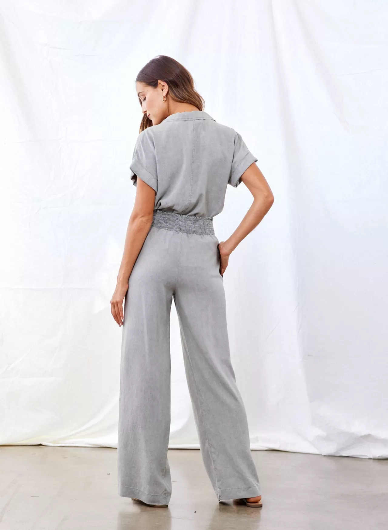 Bella Dahl Pants^Smocked Waist Wide Legpant - Foggy Sky