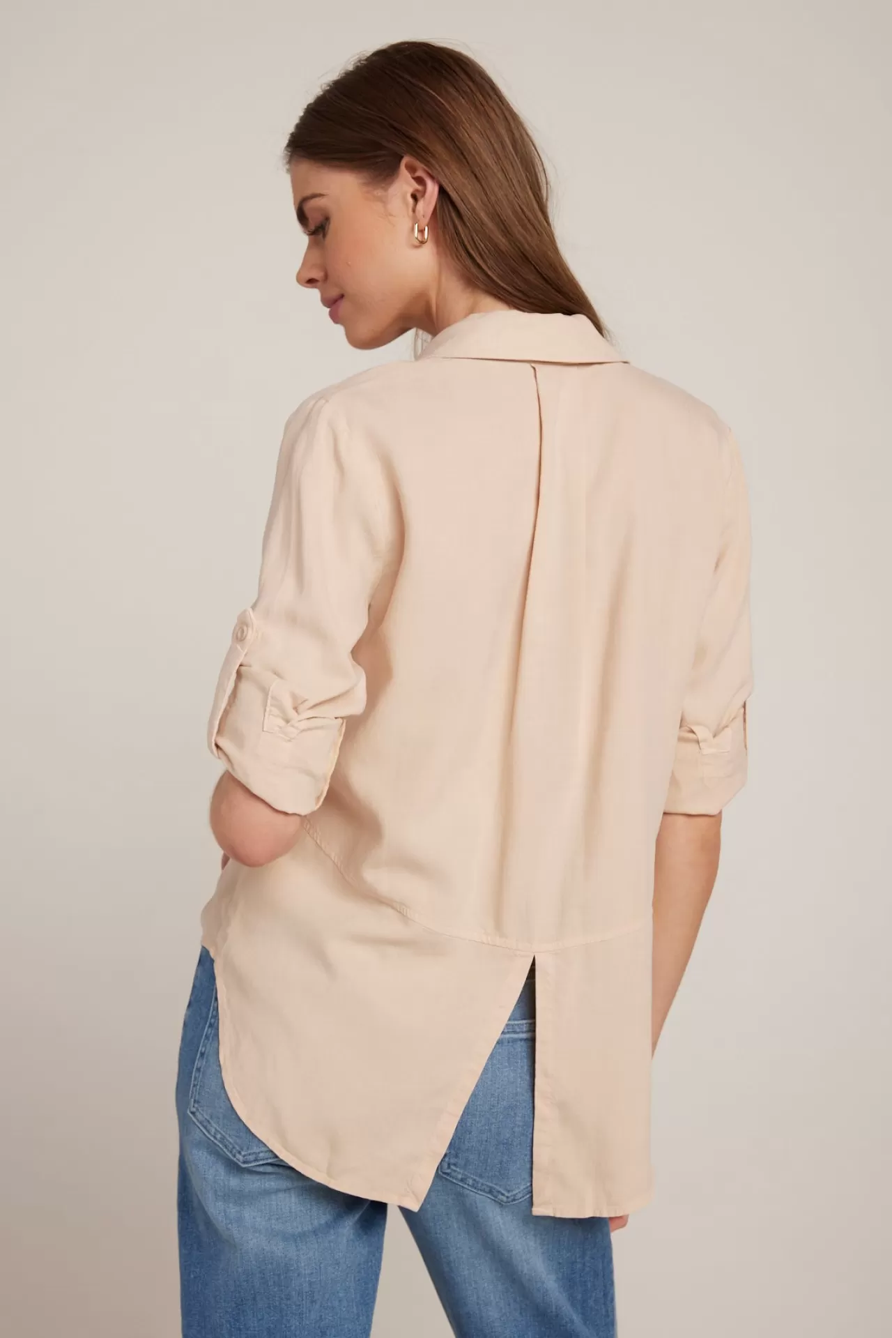 Bella Dahl Button Down^Split Back Button Down - Soft Tan