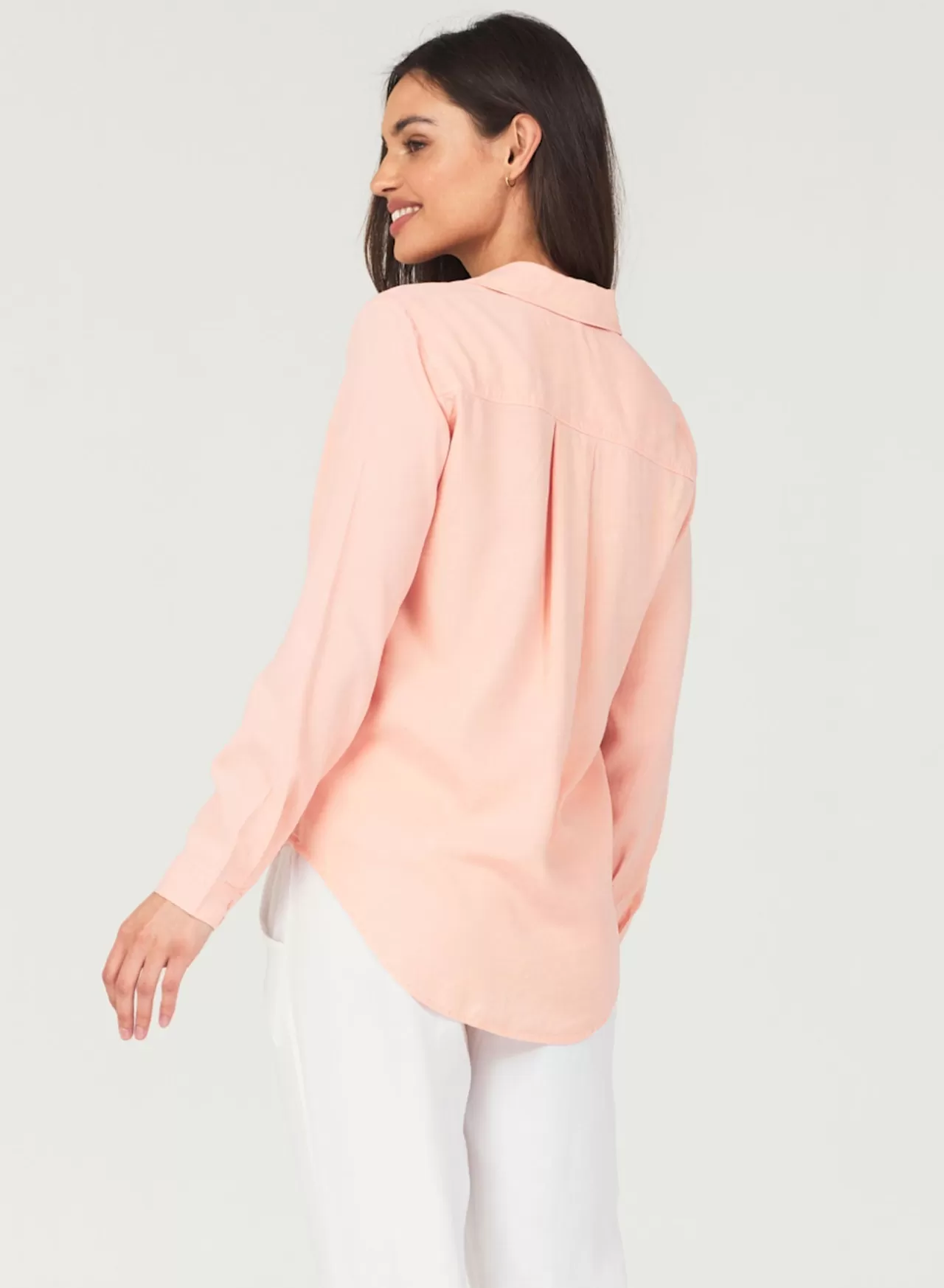 Bella Dahl Button Down^Two Pocket Classic Button Down - Sunset Coral