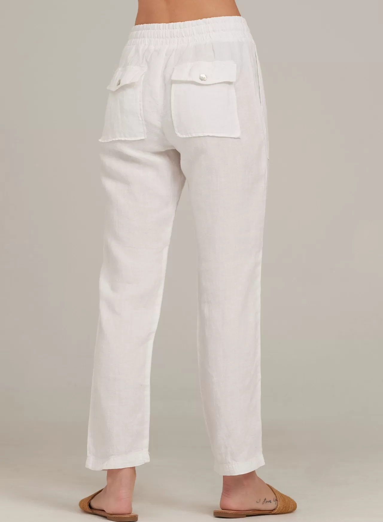 Bella Dahl Pants^Utility Tie Waist Linen Trouser - White